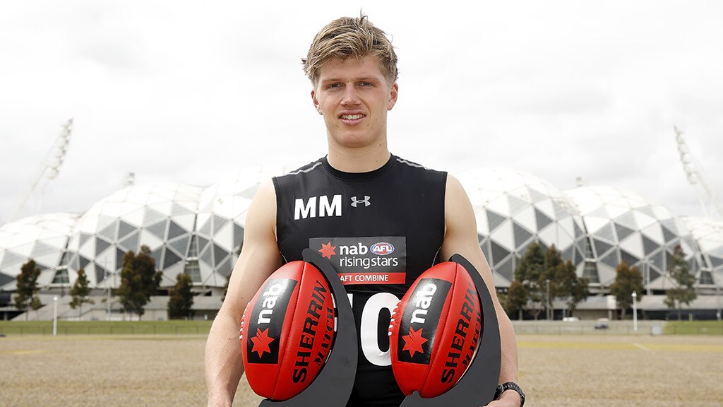 rantall311019.jpg Jay Rantall with his awards for the 2km time trial and the Yo-Yo tests. All pictures: AFL Photos - AFL,Draft,Tag-Draft,News,Update,Game